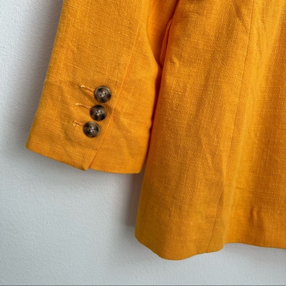 ASOS Design Double Breasted Linen Blend Blazer Jacket Size 6P - Picture 7 of 8